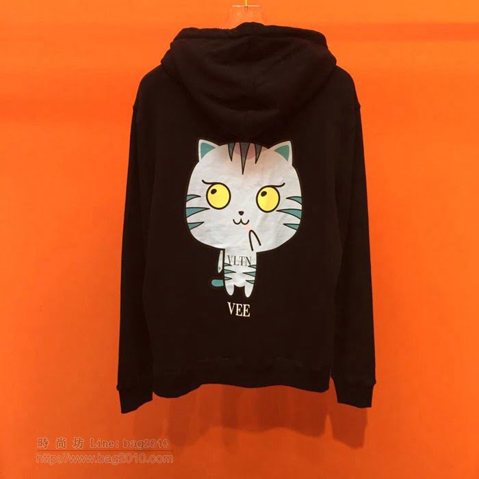 Valentino男裝 19-20FW新款 黑色連帽衛衣 男套頭衛衣 男士秋季新款單品  tzy2229